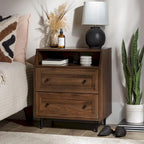 Comodino moderno a 2 cassetti con porte USB