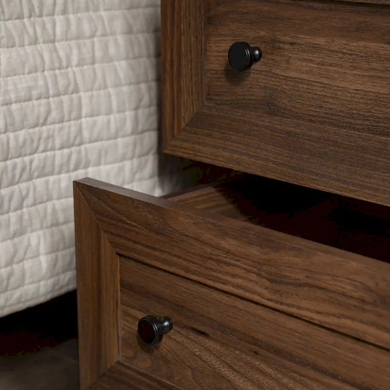 Comodino moderno a 2 cassetti con porte USB