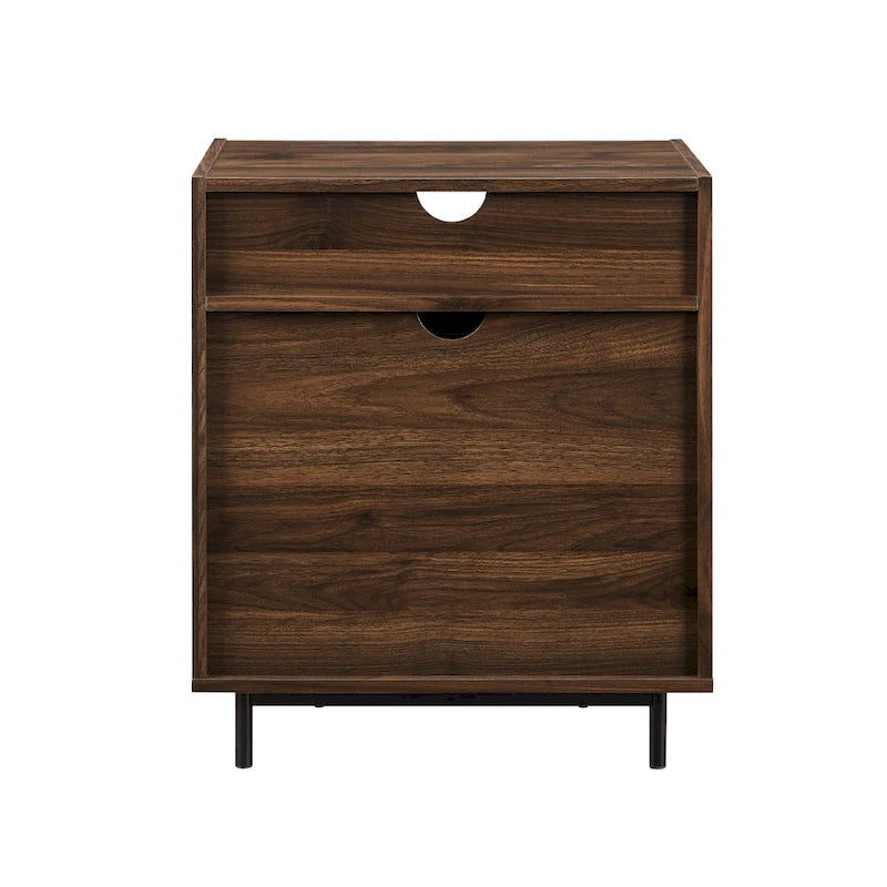 Comodino moderno a 2 cassetti con porte USB