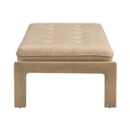 Tavolino poggiapiedi rettangolare imbottito tufted da 48,4" con struttura in legno di caucciù