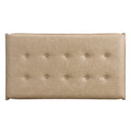 Tavolino poggiapiedi rettangolare imbottito tufted da 48,4" con struttura in legno di caucciù