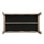 Tavolino poggiapiedi rettangolare imbottito tufted da 48,4" con struttura in legno di caucciù