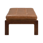 Tavolino poggiapiedi rettangolare imbottito tufted da 48,4" con struttura in legno di caucciù