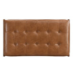 Tavolino poggiapiedi rettangolare imbottito tufted da 48,4" con struttura in legno di caucciù