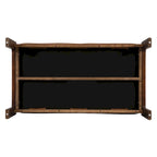 Tavolino poggiapiedi rettangolare imbottito tufted da 48,4" con struttura in legno di caucciù