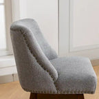 Sgabelli da bar girevoli da bancone, set da 2, sgabelli da isola da cucina imbottiti in tessuto con schienale, gambe in legno massello