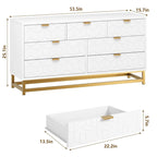 Cassettiera a 7 cassetti per camera da letto, cassettiera grande da 53,5 con gambe in metallo