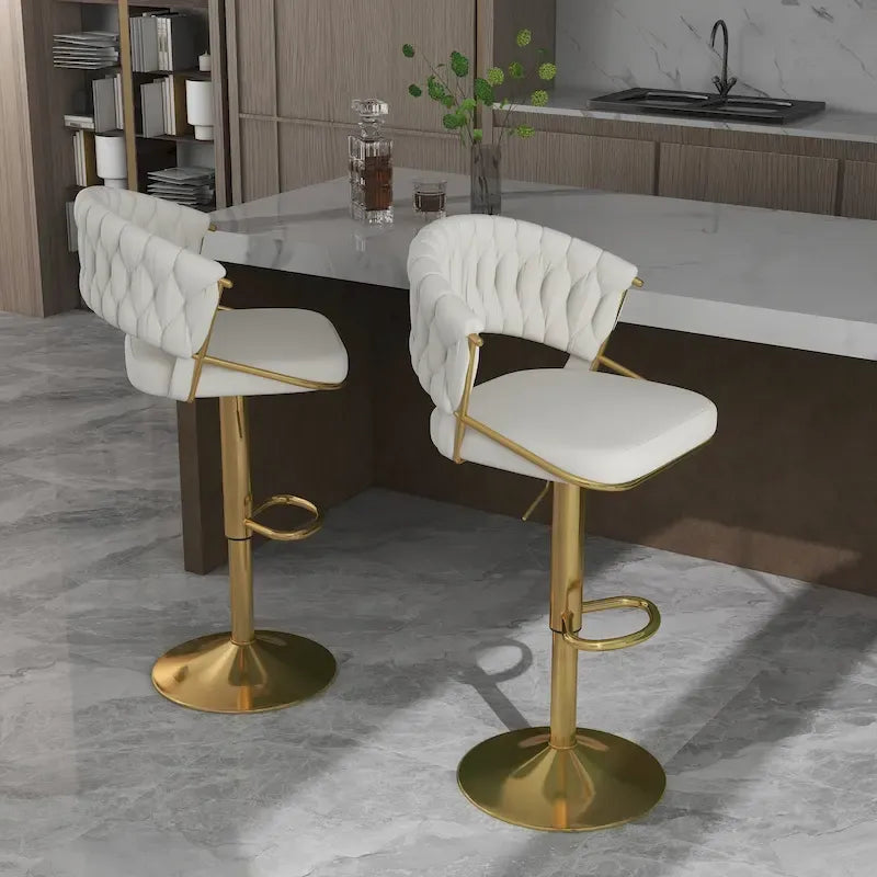 Set di 2 sgabelli da bar regolabili in altezza con sedile girevole