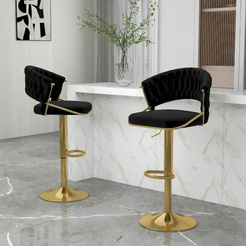 Set di 2 sgabelli da bar regolabili in altezza con sedile girevole