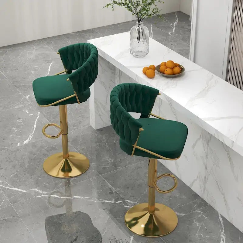 Set di 2 sgabelli da bar regolabili in altezza con sedile girevole