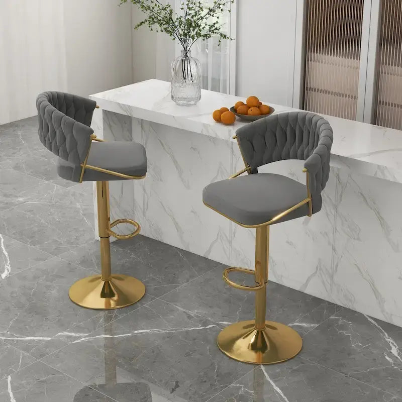 Set di 2 sgabelli da bar regolabili in altezza con sedile girevole