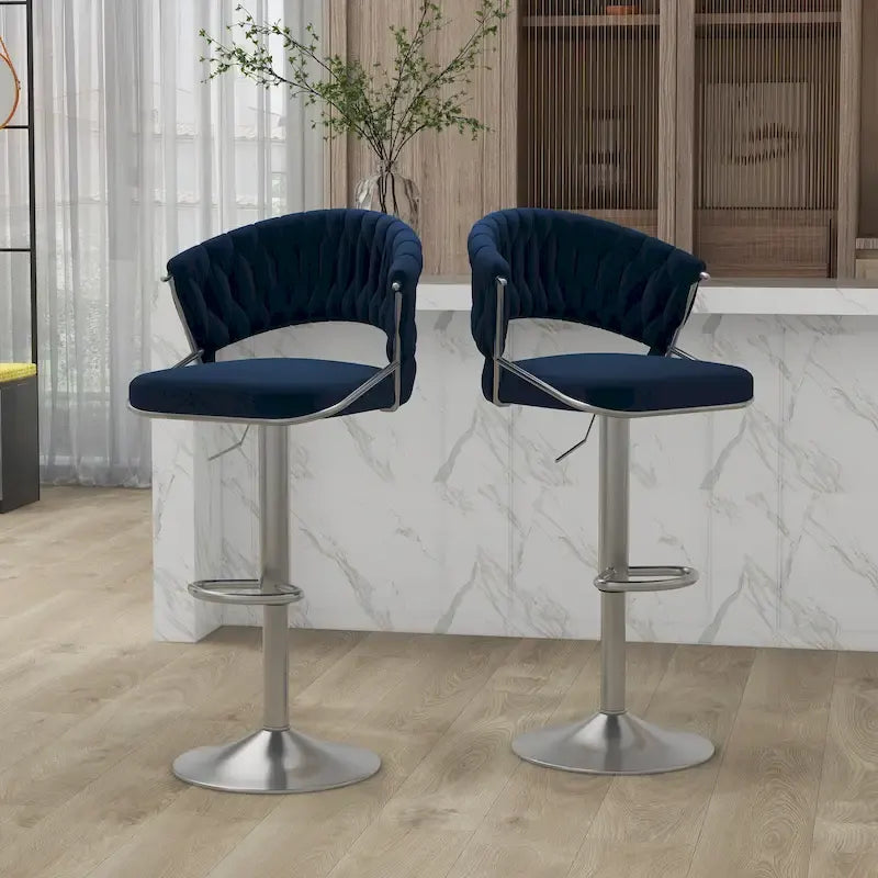 Set di 2 sgabelli da bar regolabili in altezza con sedile girevole