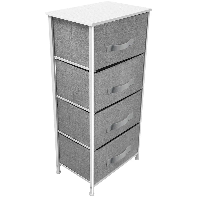 Comodino a torre a 4 cassetti – Cassettiera da camera, colori assortiti
