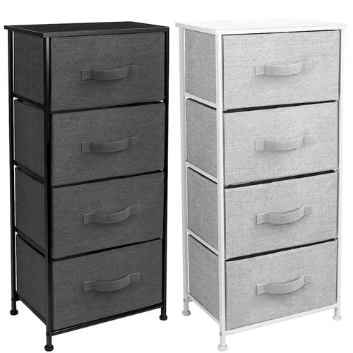4 Drawer Bedside Nightstand Chest Tower Bedroom Dresser Assorted Colors