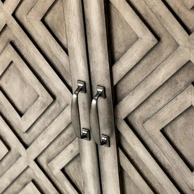 Credenza Laterale Tradizionale Effetto Invecchiato con Ripiani Regolabili