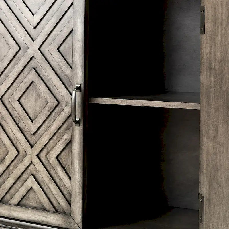 Credenza Laterale Tradizionale Effetto Invecchiato con Ripiani Regolabili