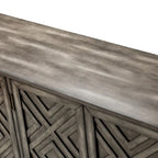 Credenza Laterale Tradizionale Effetto Invecchiato con Ripiani Regolabili