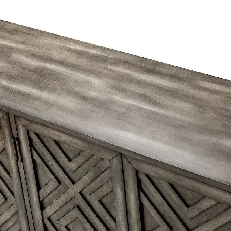 Credenza Laterale Tradizionale Effetto Invecchiato con Ripiani Regolabili