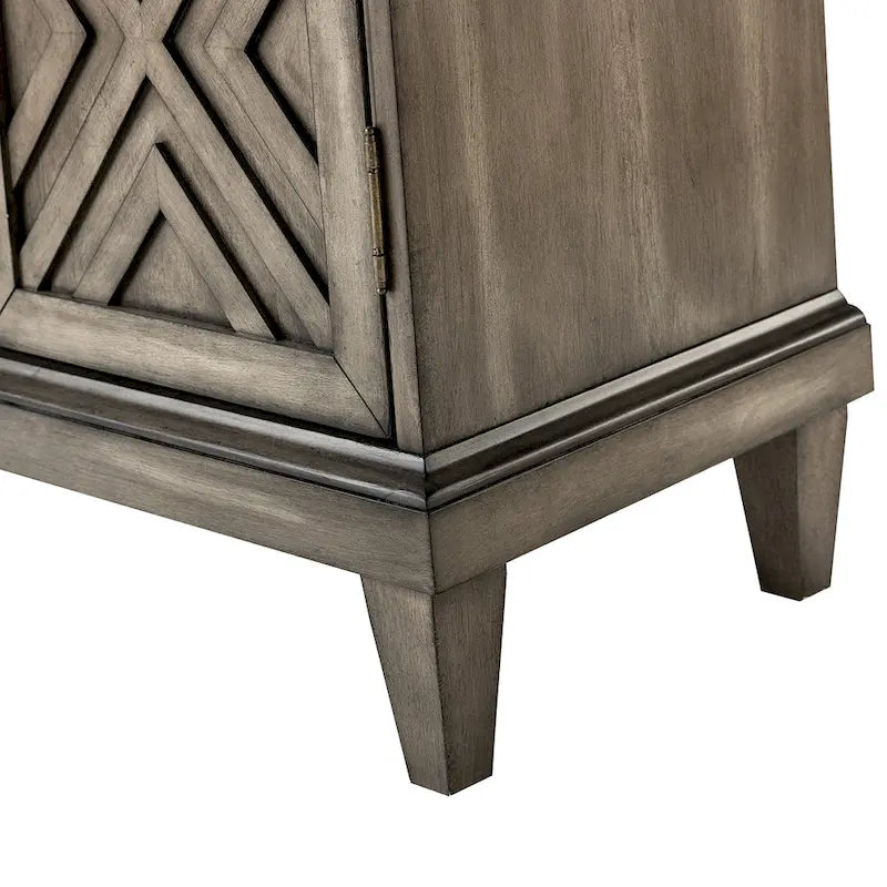 Credenza Laterale Tradizionale Effetto Invecchiato con Ripiani Regolabili