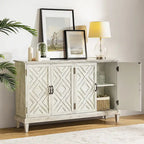 Credenza Laterale Tradizionale Effetto Invecchiato con Ripiani Regolabili
