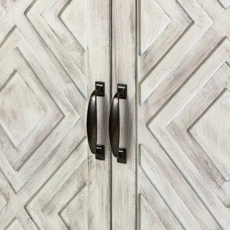 Credenza Laterale Tradizionale Effetto Invecchiato con Ripiani Regolabili