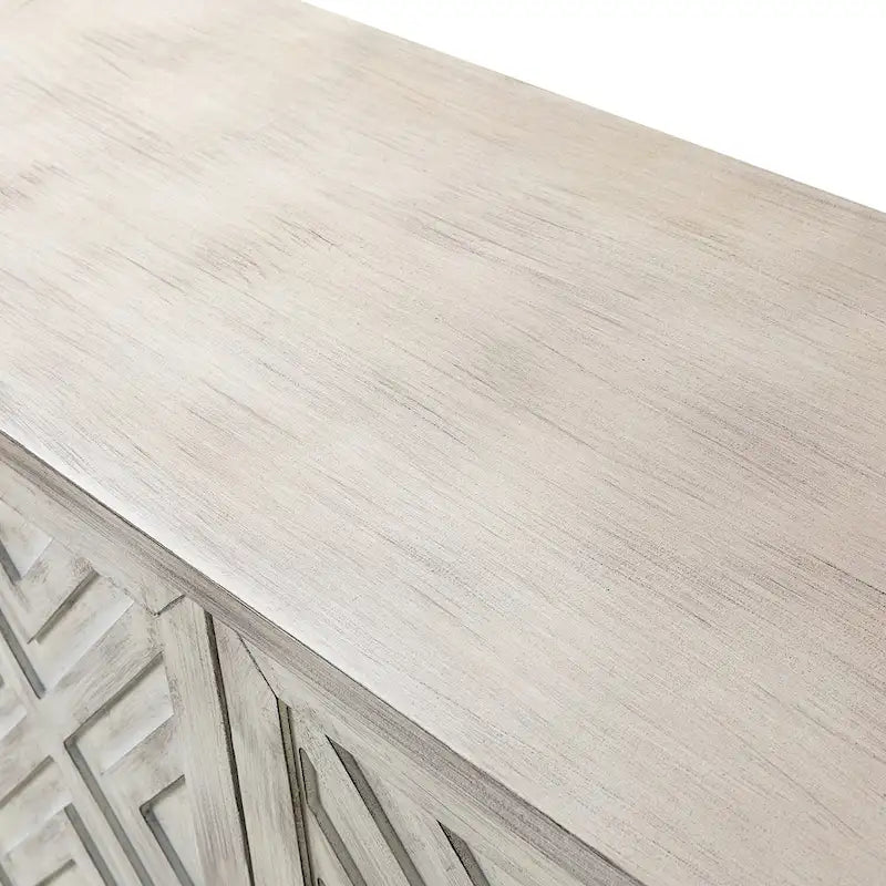 Credenza Laterale Tradizionale Effetto Invecchiato con Ripiani Regolabili