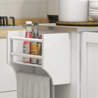 Isola da Cucina con Contenitore, Carrello su Ruote con Cassetto, 3 Armadietti, Piano di Lavoro in Acciaio Inossidabile