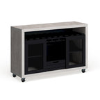 Cassettiera buffet contemporanea a 4 ripiani su ruote