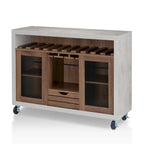 Cassettiera buffet contemporanea a 4 ripiani su ruote