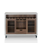 Cassettiera buffet contemporanea a 4 ripiani su ruote