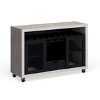 Cassettiera buffet contemporanea a 4 ripiani su ruote