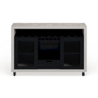 Cassettiera buffet contemporanea a 4 ripiani su ruote