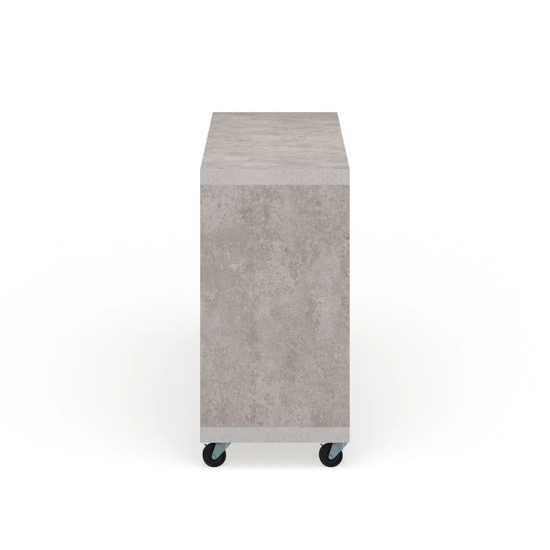 Cassettiera buffet contemporanea a 4 ripiani su ruote