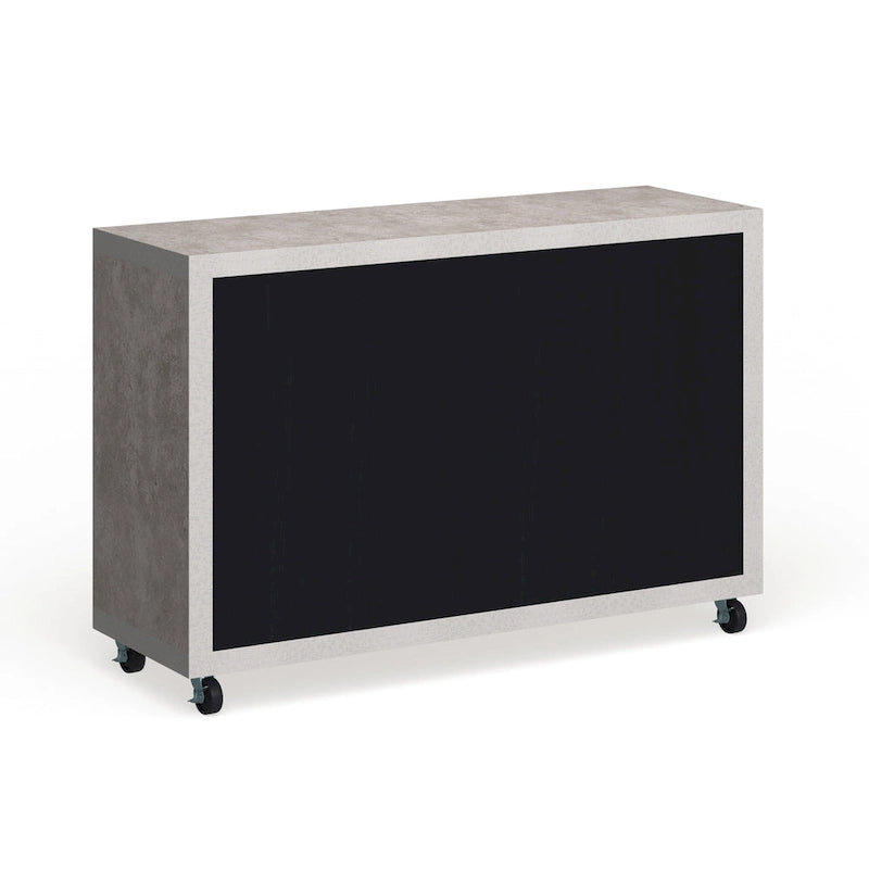 Cassettiera buffet contemporanea a 4 ripiani su ruote