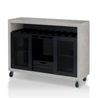 Cassettiera buffet contemporanea a 4 ripiani su ruote