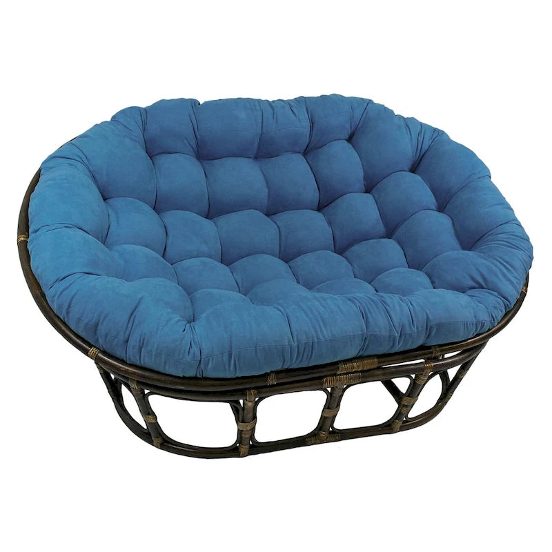 Poltrona Papasan Doppia con Cuscino in Microsuede