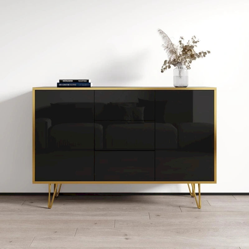 Credenza moderna da 5 pollici con frontali lucidi