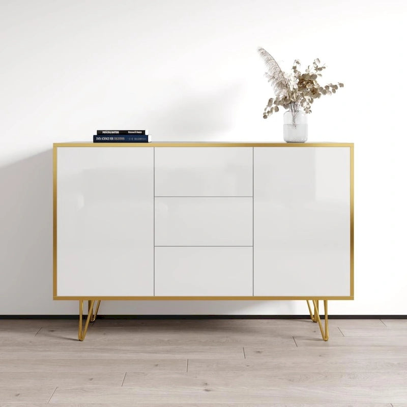 Credenza moderna da 5 pollici con frontali lucidi