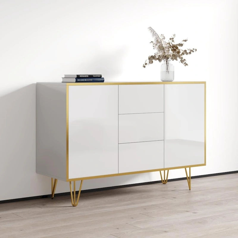 Credenza moderna da 5 pollici con frontali lucidi