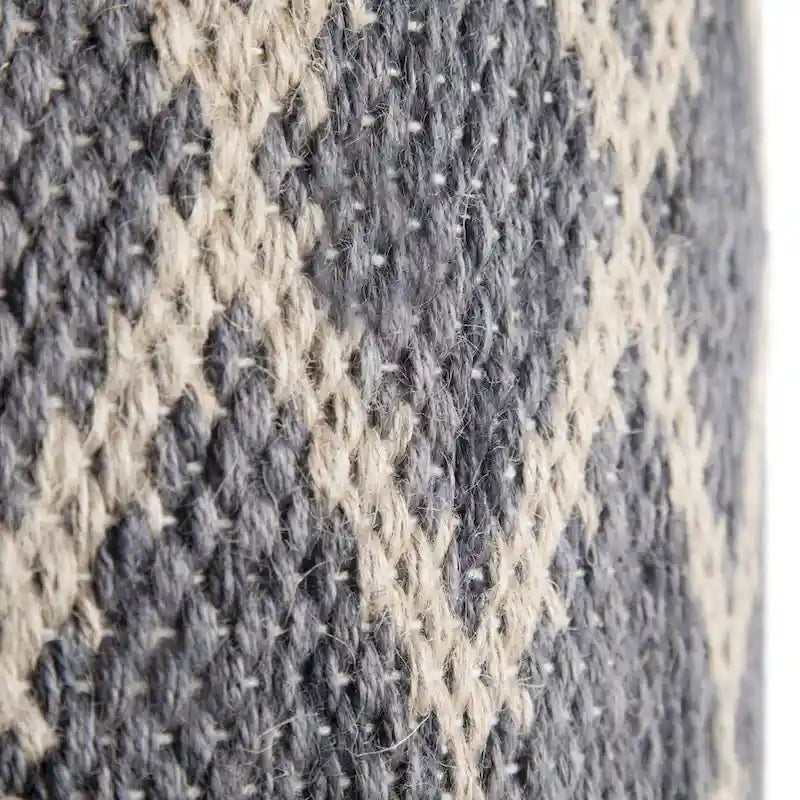 Pouf rotondo in iuta e cotone intrecciati