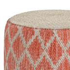 Pouf rotondo in iuta e cotone intrecciati