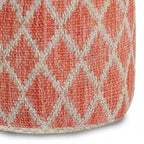Pouf rotondo in iuta e cotone intrecciati