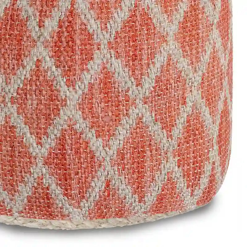 Pouf rotondo in iuta e cotone intrecciati