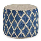 Pouf rotondo in iuta e cotone intrecciati