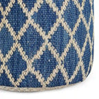 Pouf rotondo in iuta e cotone intrecciati