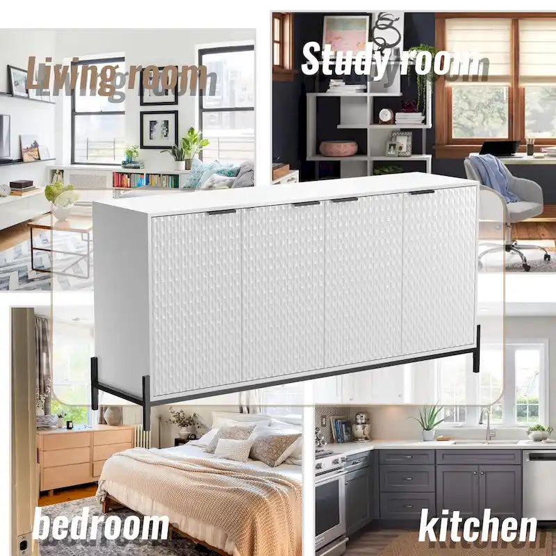 Credenza a 4 ante laccata lucida