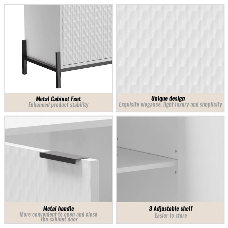 Credenza a 4 ante laccata lucida
