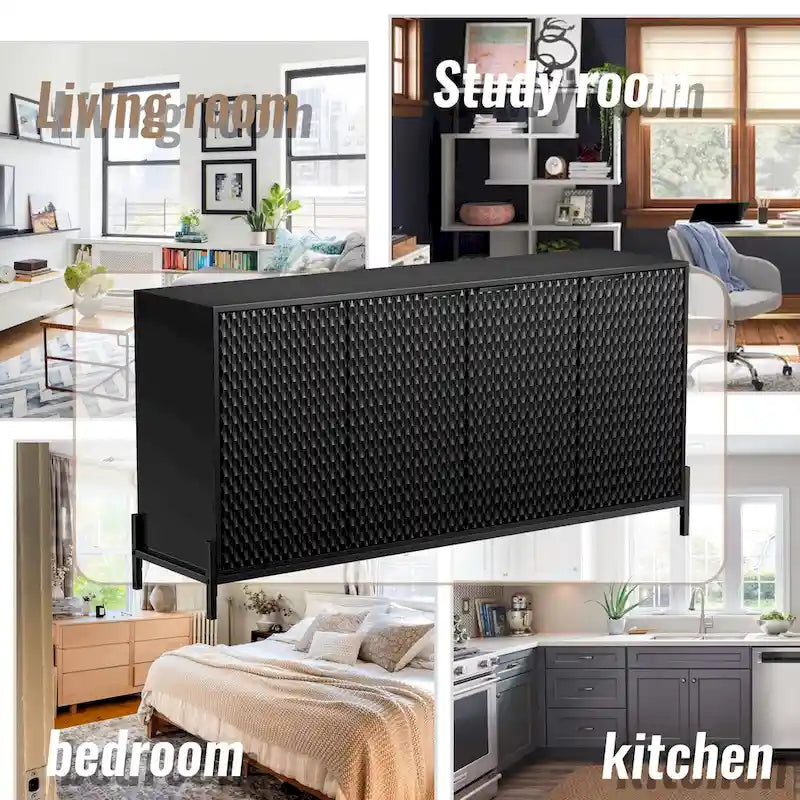 Credenza a 4 ante laccata lucida