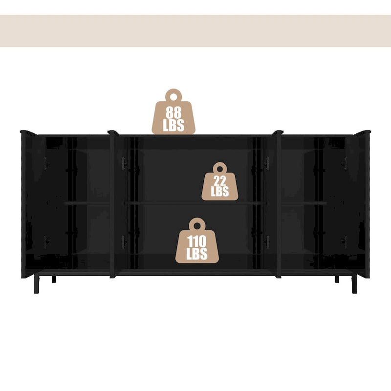 Credenza a 4 ante laccata lucida
