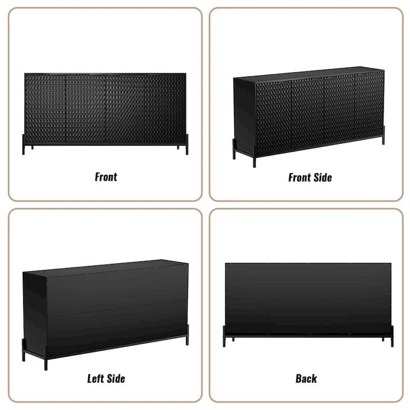 Credenza a 4 ante laccata lucida